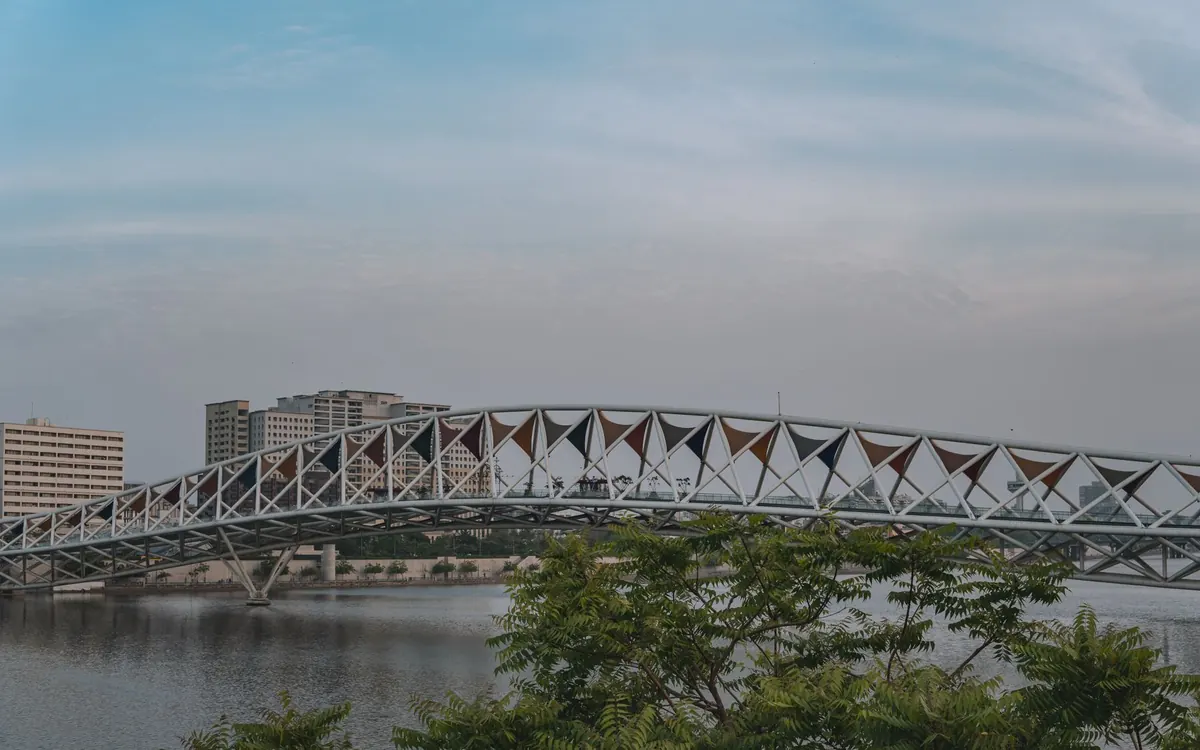 Atal Pedestrian Bridge over the Sabarmati River in Ahmedabad